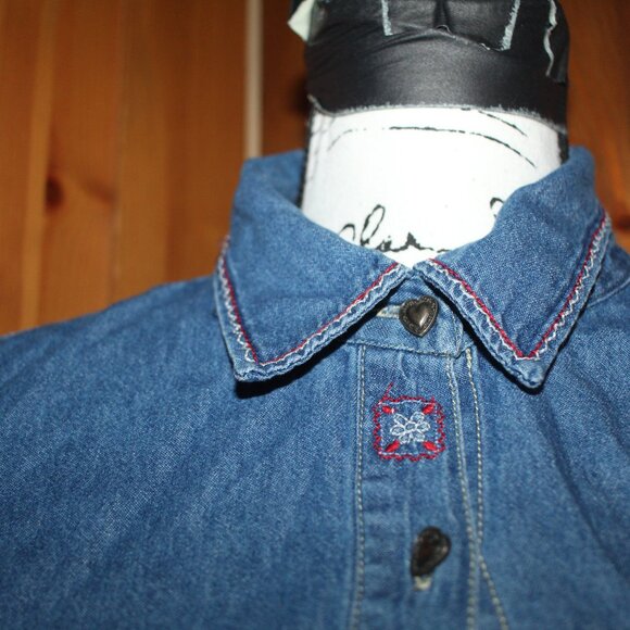 Bobbie Brooks Denim Patchwork Dress SIze L - Picture 6 of 10